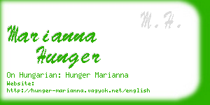 marianna hunger business card